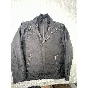 London Fog Men’s Black Mock Neck Hidden Full Zip Jacket Size Small Outdoor